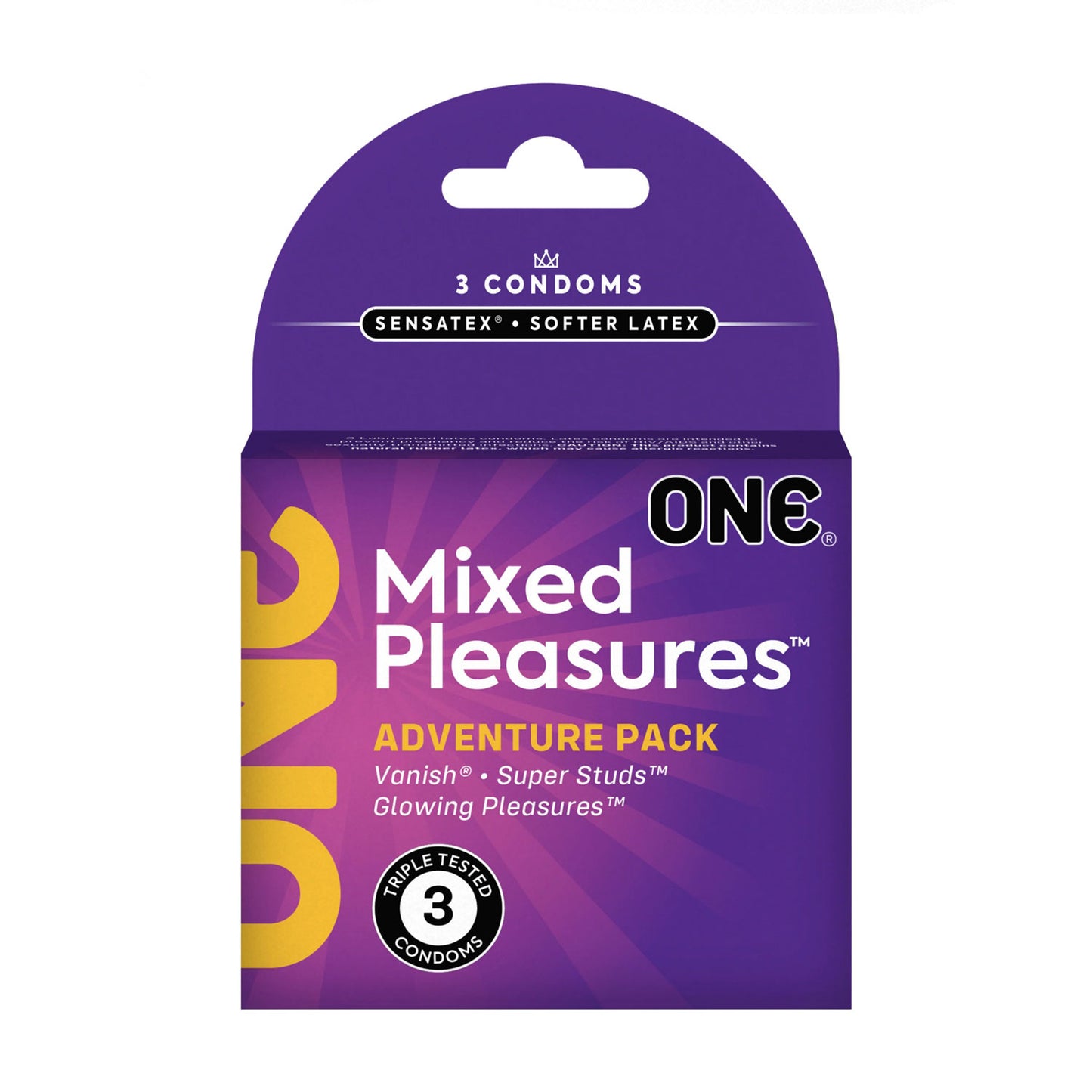 One Mixed Pleasures 3 Count Condoms PM110106C