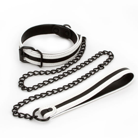 Glo Bondage - Collar and Leash - Green NSN-0497-28