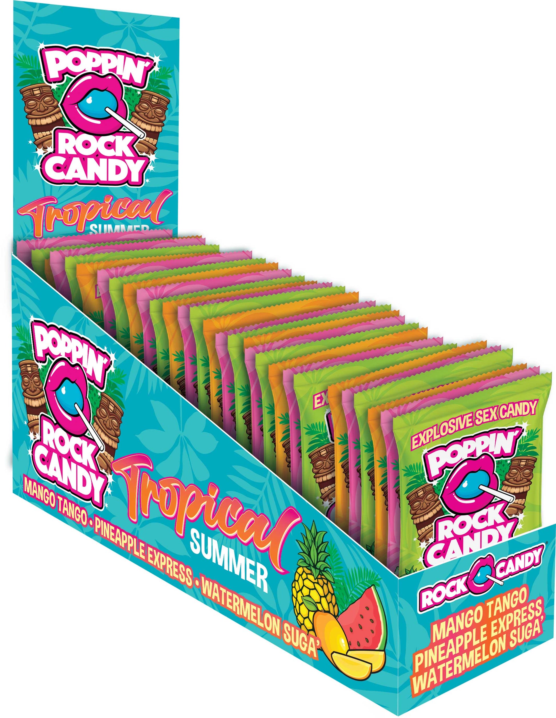 Popping Rock Tropical Summer 36 Pk Display - Mango Tango - Pineapple Express - Watermelon Sugar RC-PRTS-136