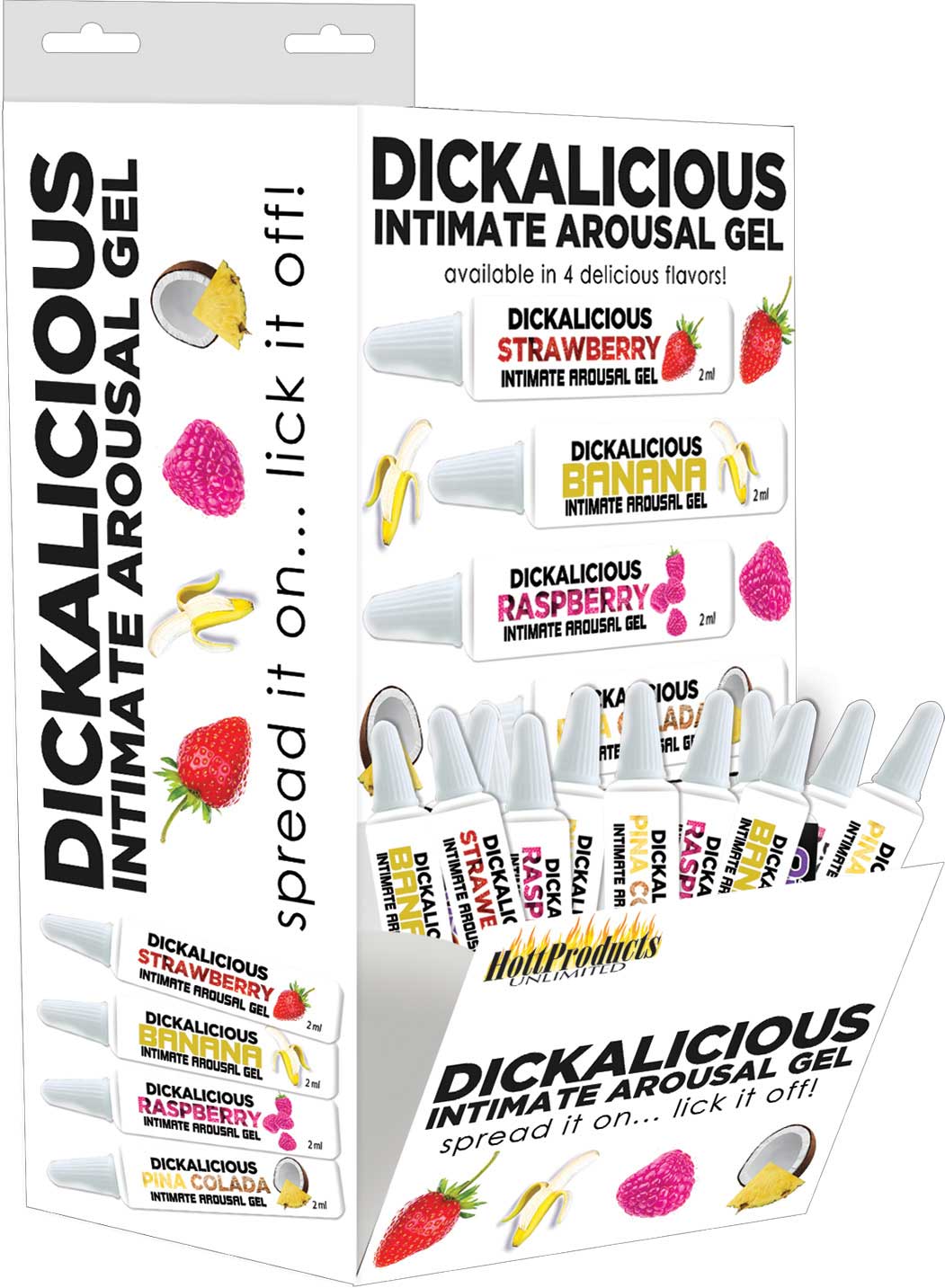 Dickalicious - 2ml Tubes Wall Mount - 144 Pc  Display HTP2673D