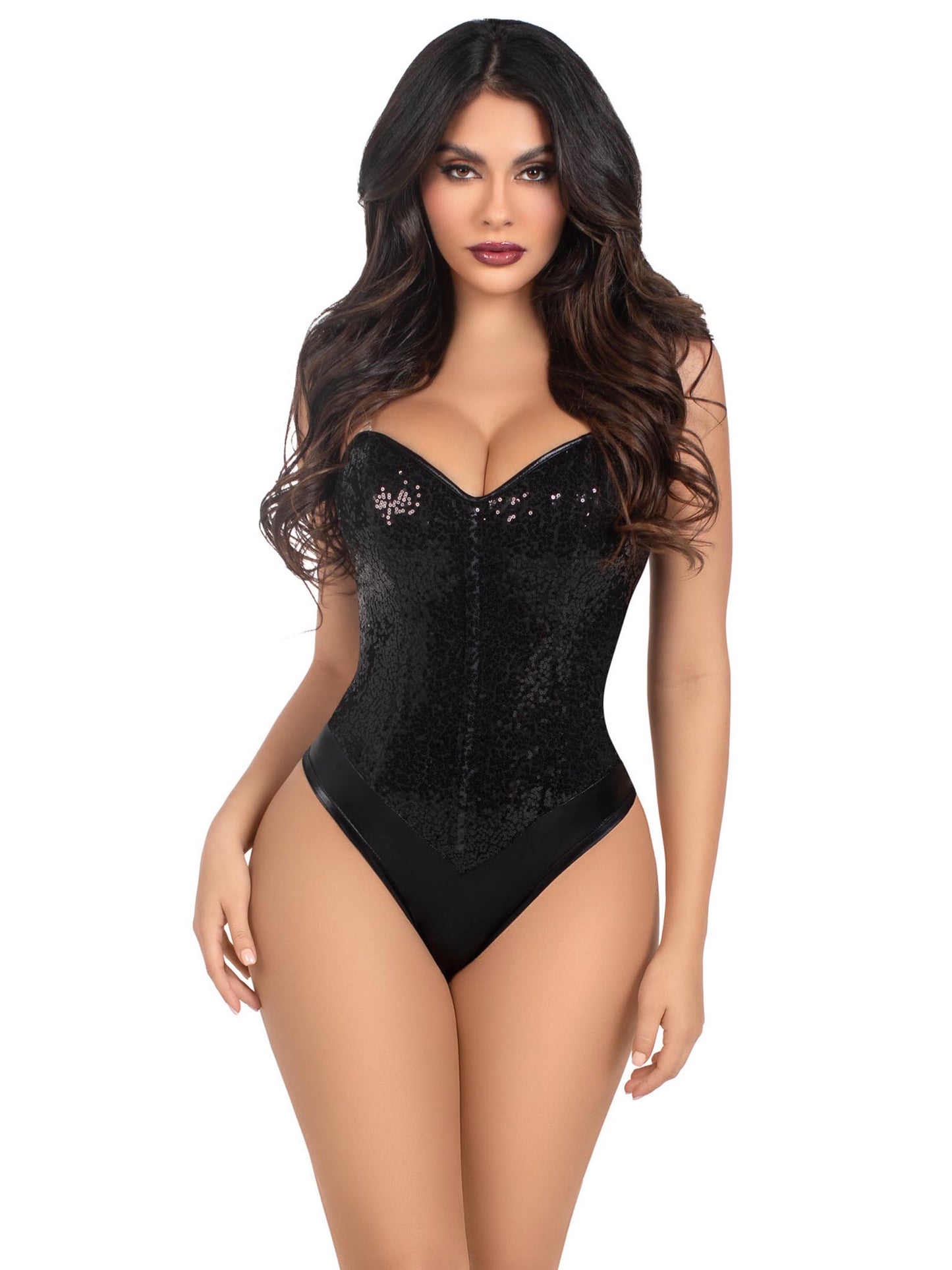 Sequin Bodysuit - Medium - Black LA-2786MEDBLACK