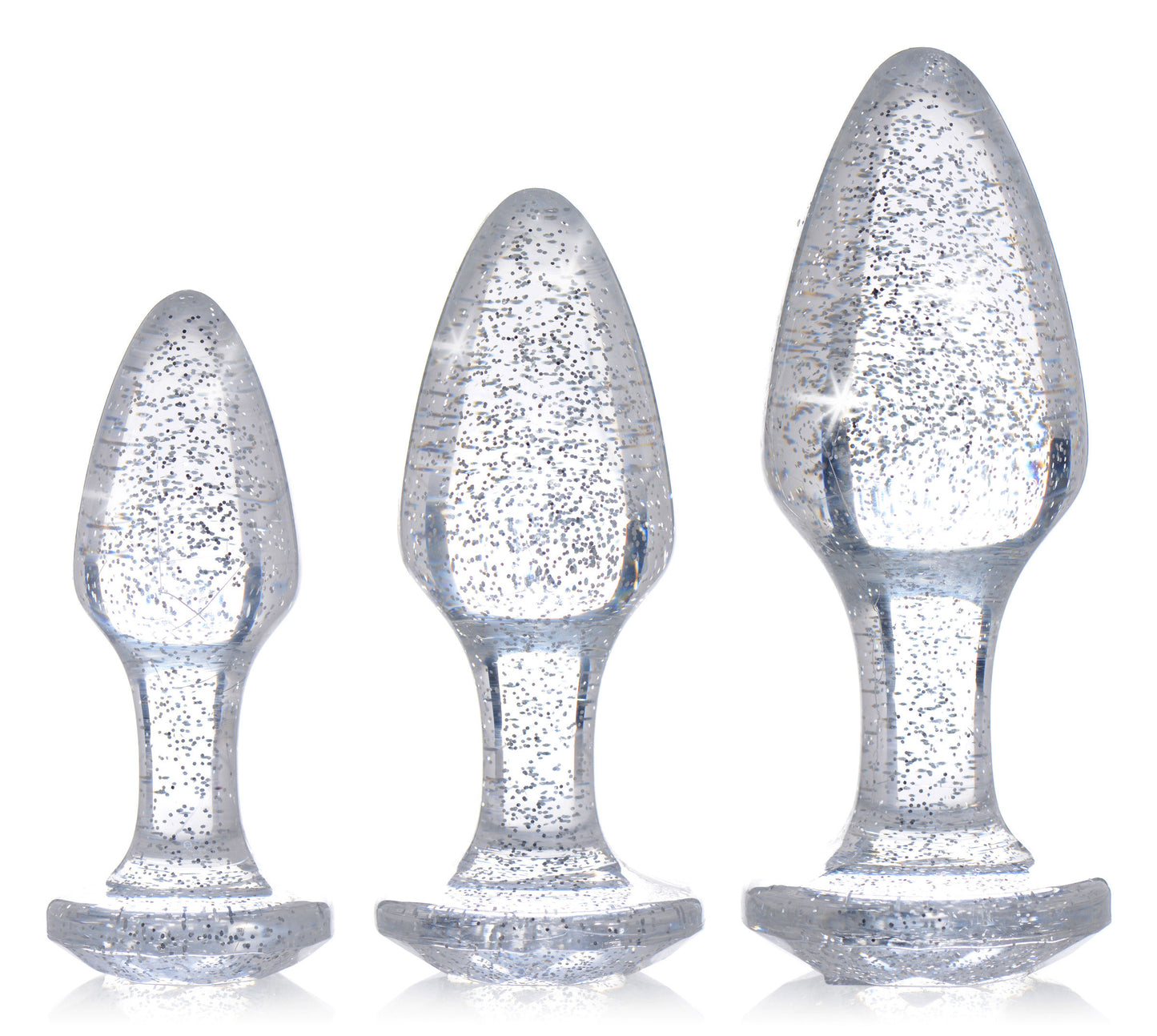 "Glitter Gem Anal Plug Set - Silver BTYS-AG587-SIL"