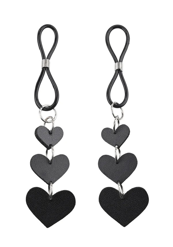 Heart Nipple Ties - Black SS09857