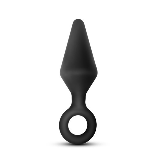 Anal Adventures Platinum - Silicone Loop Plug -  Large - Black BL-10985