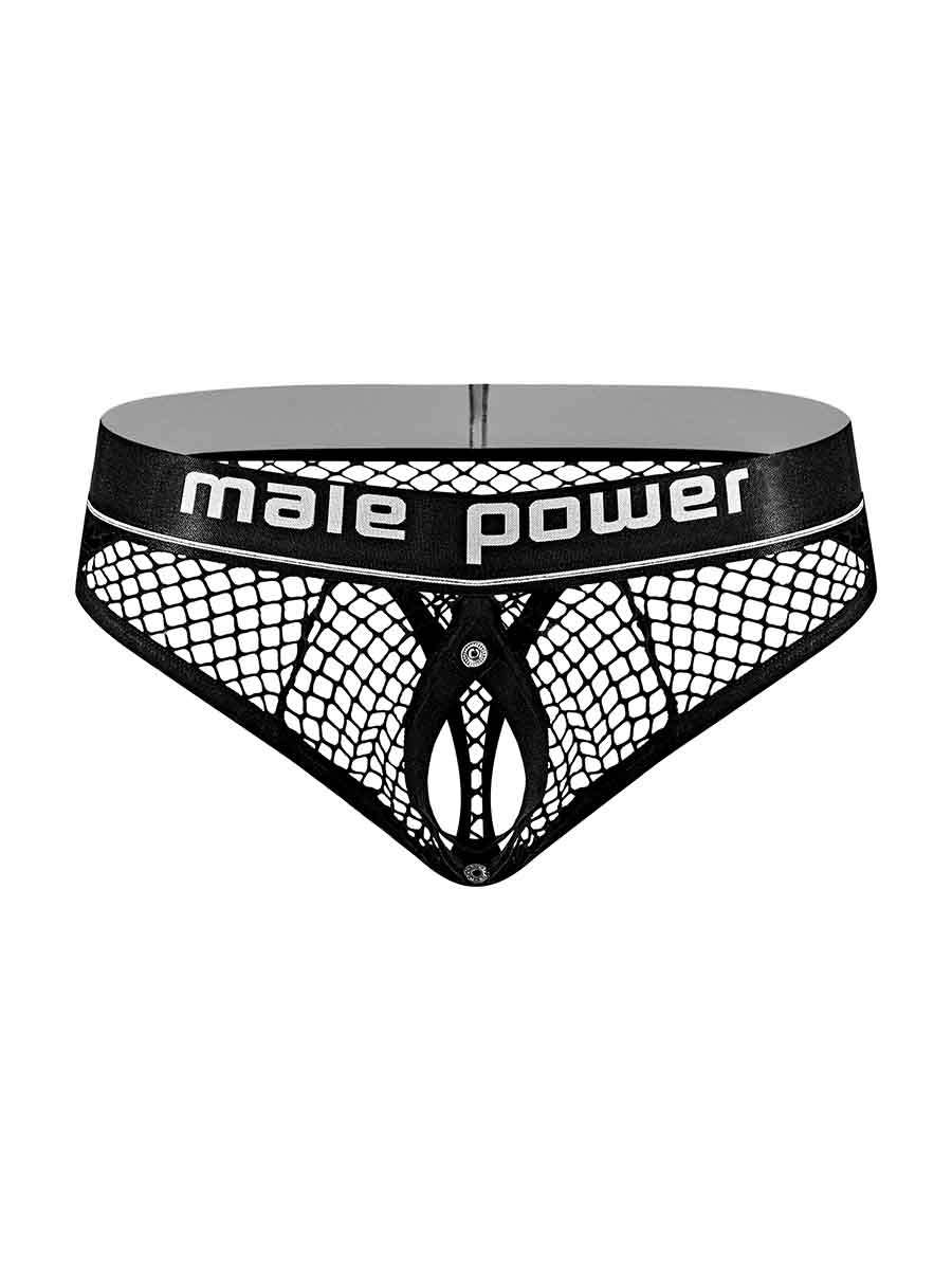 Cock Pit Net Cock Ring Thong - L/ XL - Black MP-410260BKLX